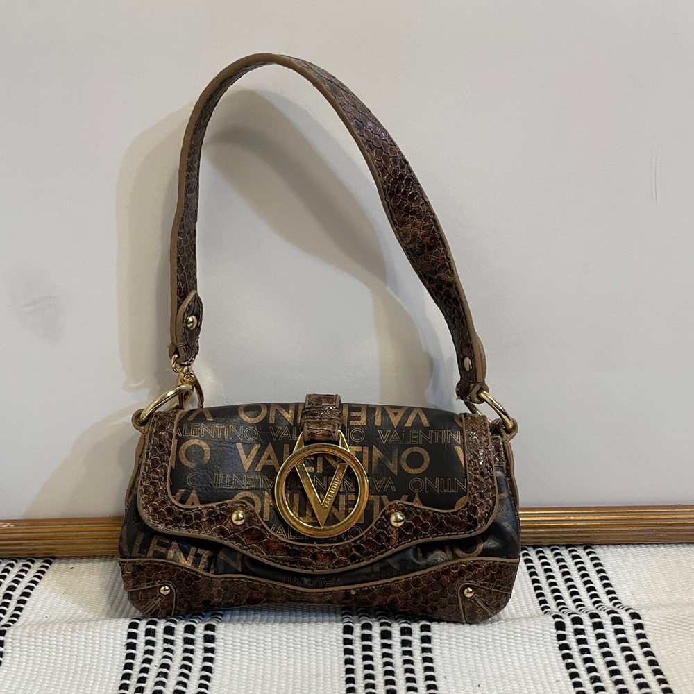 Valentino Black and Brown Shoulder Bag